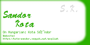 sandor kota business card